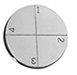 Engraved Zeiss pin stub Ø19.0 diameter with 4 numbered fields, short pin, aluminium