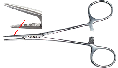 EM-Tec locking forceps with straight tips